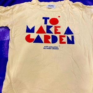 Bobo Choses yellow To Make A Garden t-shirt size 8-9 kids